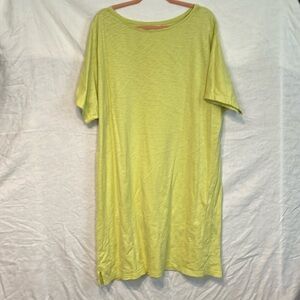 J Jill lime green 100% cotton size xl tee dress/tunic